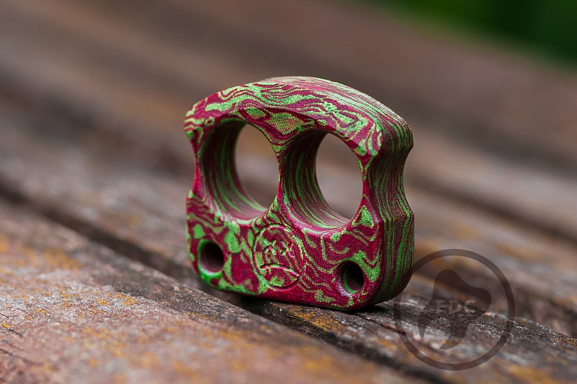 2 Finger Brass Knuckles DFK 01 Micarta Jalapeno EDCCraft