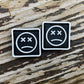 PVC Velcro Patch Sad Face White, Black, and White 2 pcs.