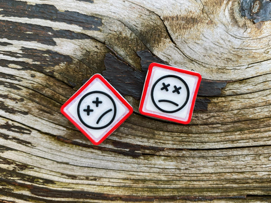 EDC Velcro Patch Sad Face Red, White, and Black 2 pcs.